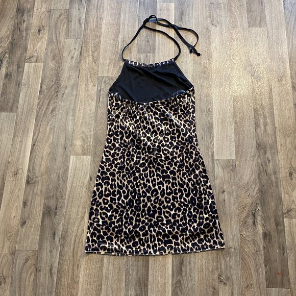 Wild Fable Cheetah Print Halter Mini Dress Size XS - Picture 3 of 6